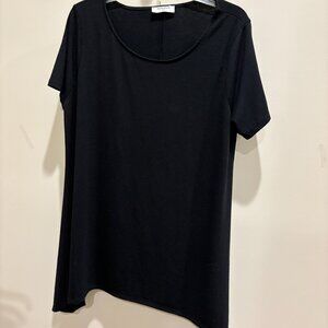 Zanzea Black Short Sleeve Pullover Polyester Blend Shirt sz 2XL